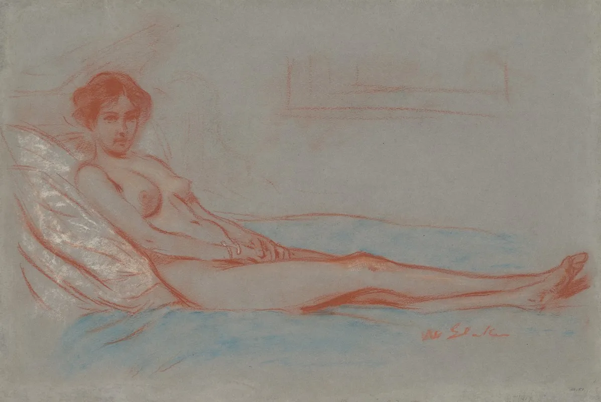 Reclining Female Nude 4 Wall Art by William James Glackens - High-Resolution Digital Print