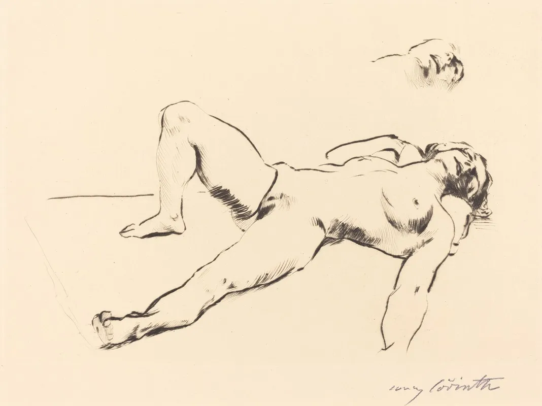 Reclining Female Nude Ii Liegender Weiblicher Akt Ii Wall Art by Lovis Corinth - High-Resolution Digital Print