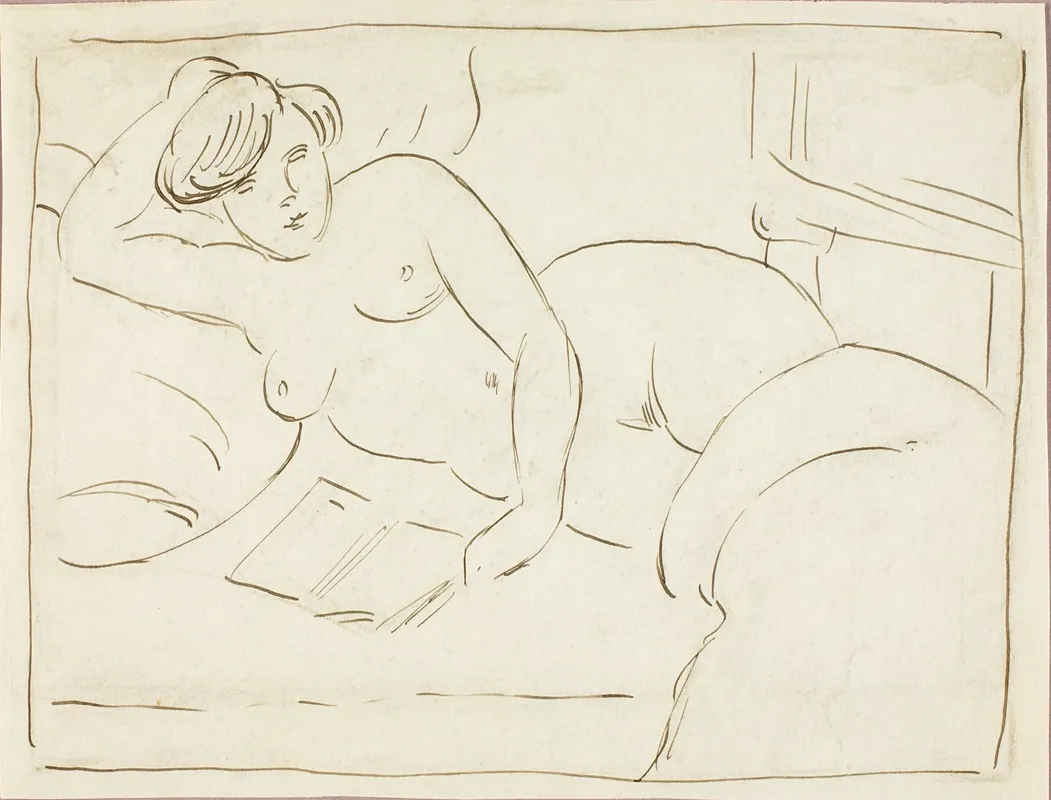 Reclining Female Nude With Book