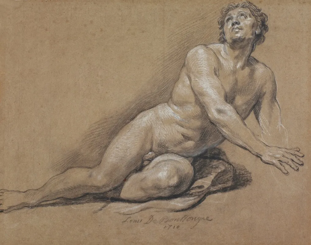 Reclining Male Nude 9 Wall Art by Louis de Boullogne the Younger - High-Resolution Digital Print