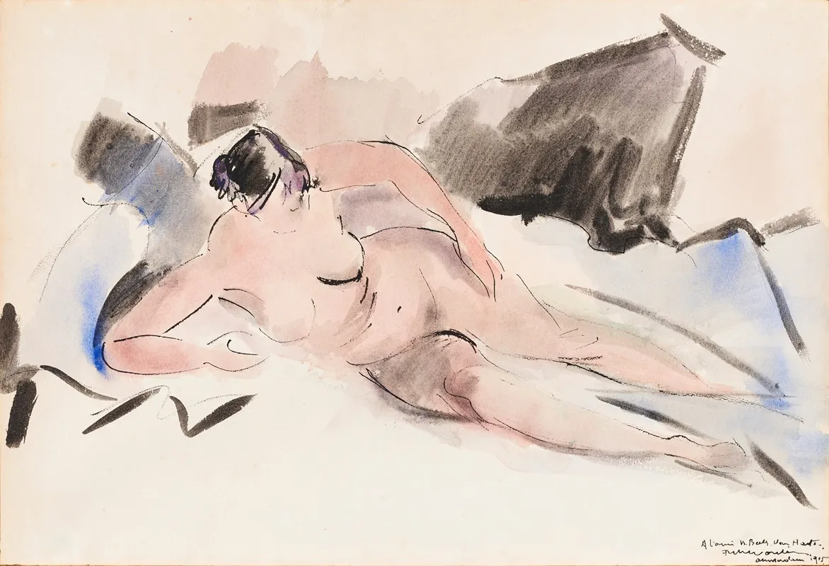 Reclining Nude 38 Wall Art by Rik Wouters - High-Resolution Digital Print