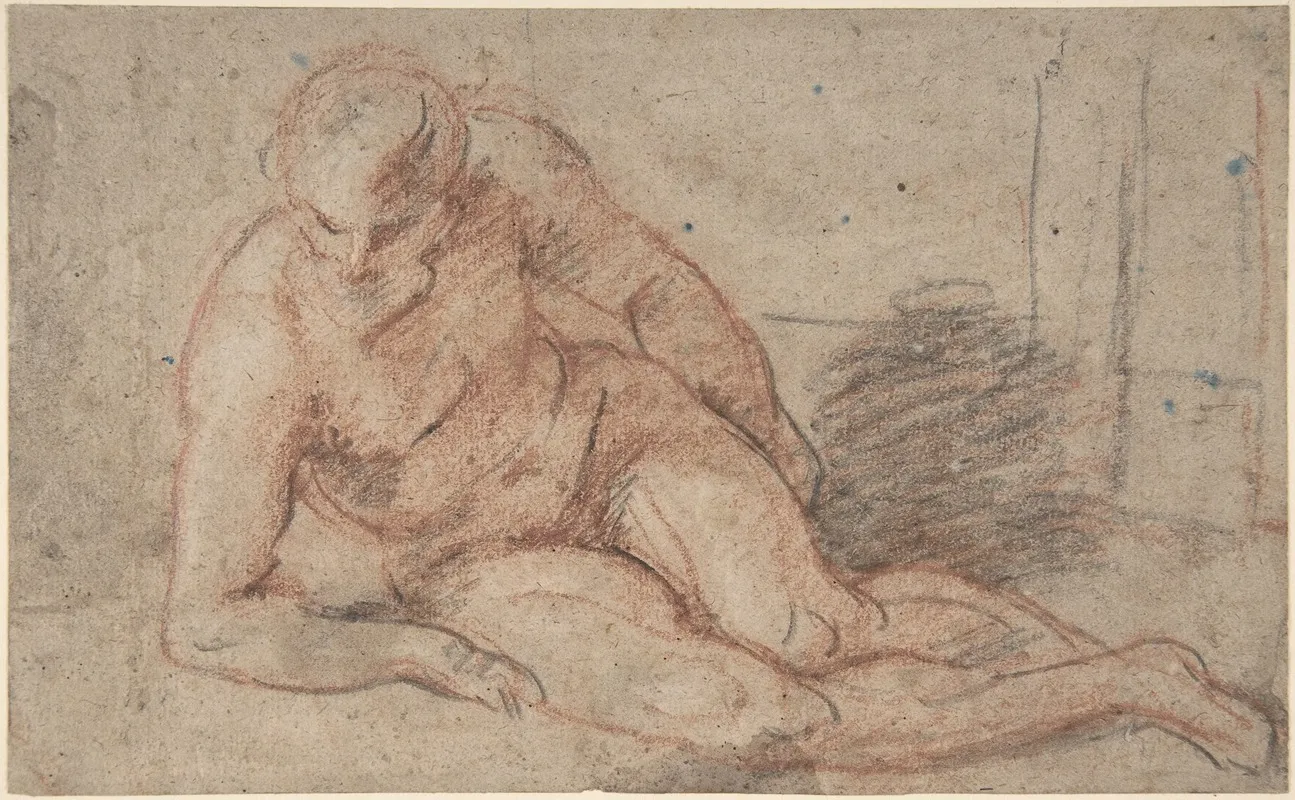Reclining Nude Figure Wall Art by Jean-Antoine Watteau - High-Resolution Digital Print