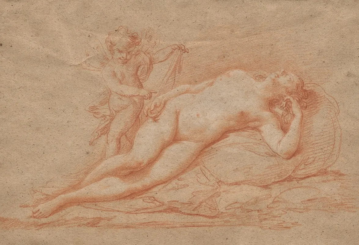 Reclining Nude With Cupid
