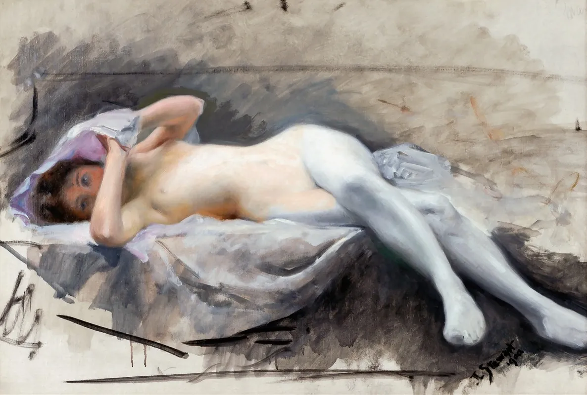 Reclining Nude Wall Art by Julius Leblanc Stewart - High-Resolution Digital Print