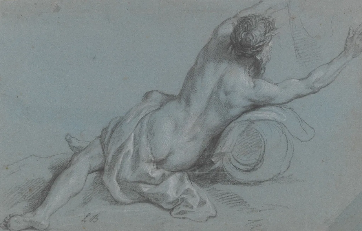Reclining River God 2 Wall Art by Louis de Boullogne the Younger - High-Resolution Digital Print