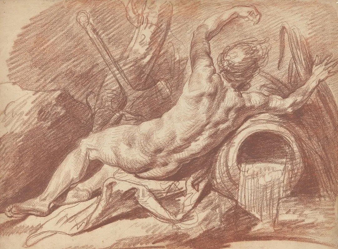 Reclining River God Wall Art by Jean-Baptiste Greuze - High-Resolution Digital Print