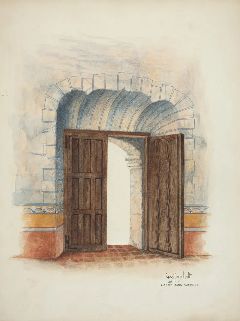 Reconstruction Of Interior Wall Art by Geoffrey Holt and Harry Mann Waddell - High-Resolution Digital Print