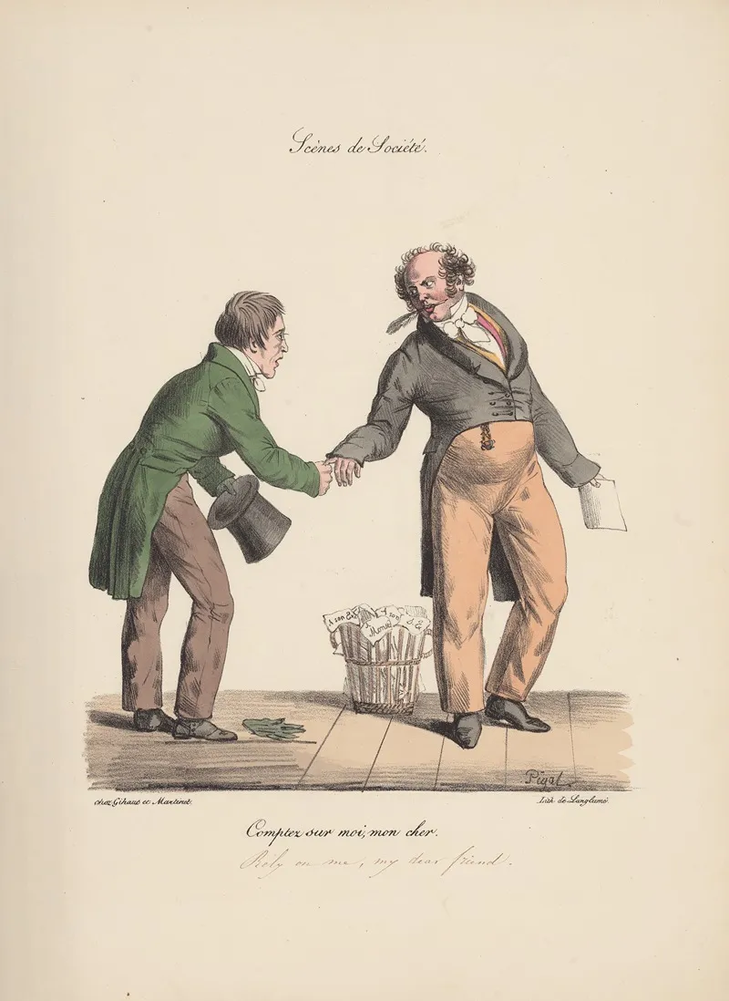 Recueil Des Scenes Familieres Et De Societe De Paris Pl 12 Wall Art by Edmé Jean Pigal - High-Resolution Digital Print