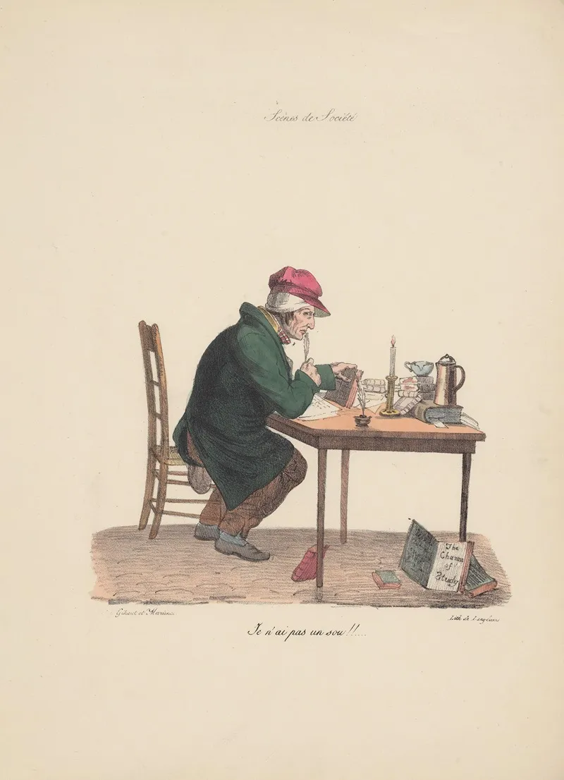 Recueil Des Scenes Familieres Et De Societe De Paris Pl 21 Wall Art by Edmé Jean Pigal - High-Resolution Digital Print
