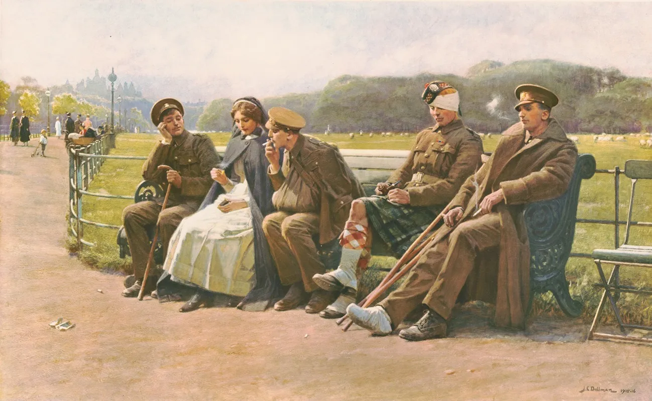 Recuperating Soldiers Wall Art by John Charles Dollman - High-Resolution Digital Print