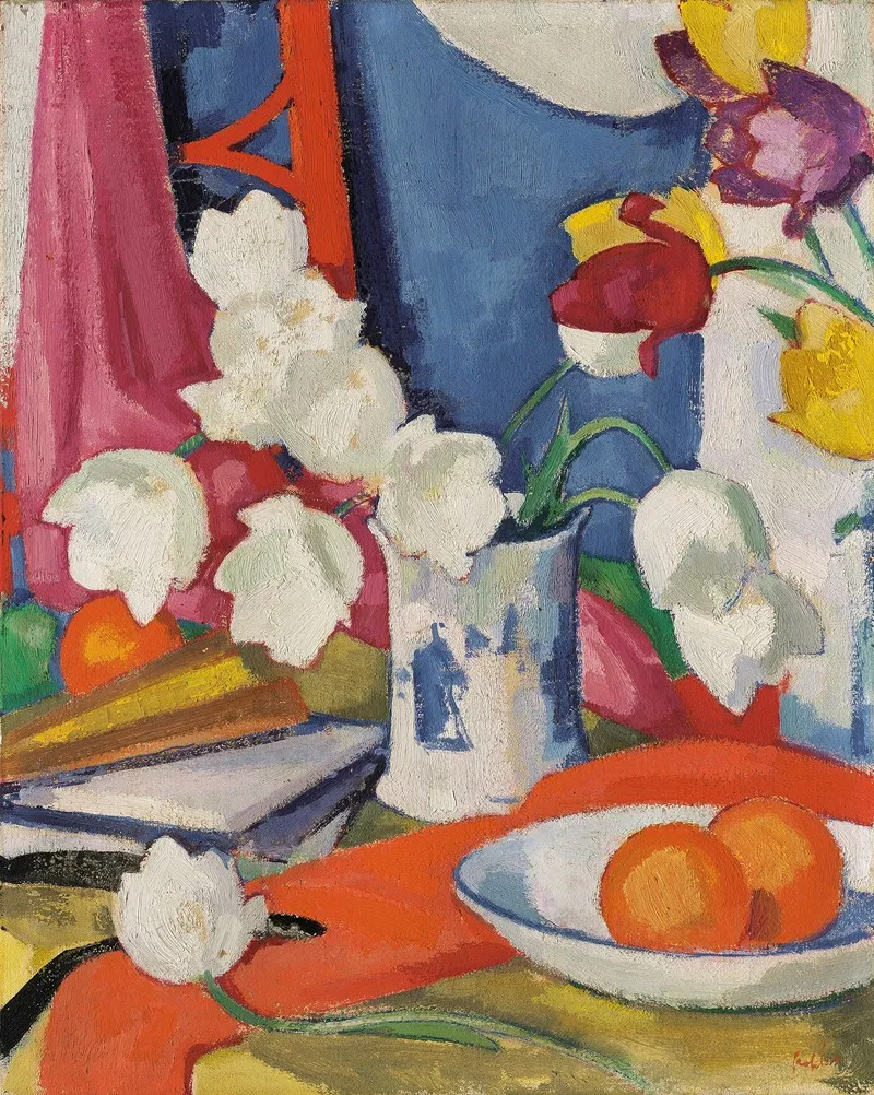 Red And White Tulips Wall Art by Samuel John Peploe - High-Resolution Digital Print