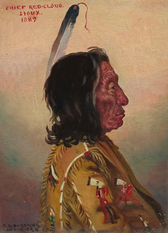 Red Cloud Makhpiya Luta Wall Art by Elbridge Ayer Burbank - High-Resolution Digital Print