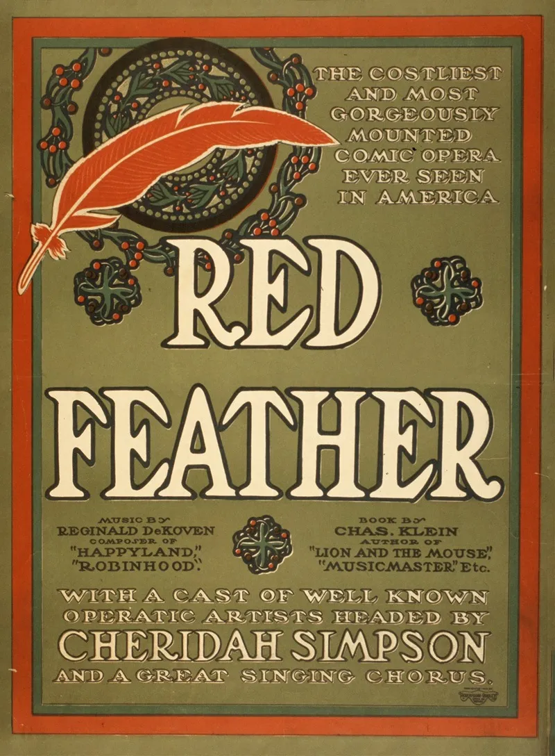 Red Feather Wall Art by Ackermann-Quigley Litho. Co - High-Resolution Digital Print
