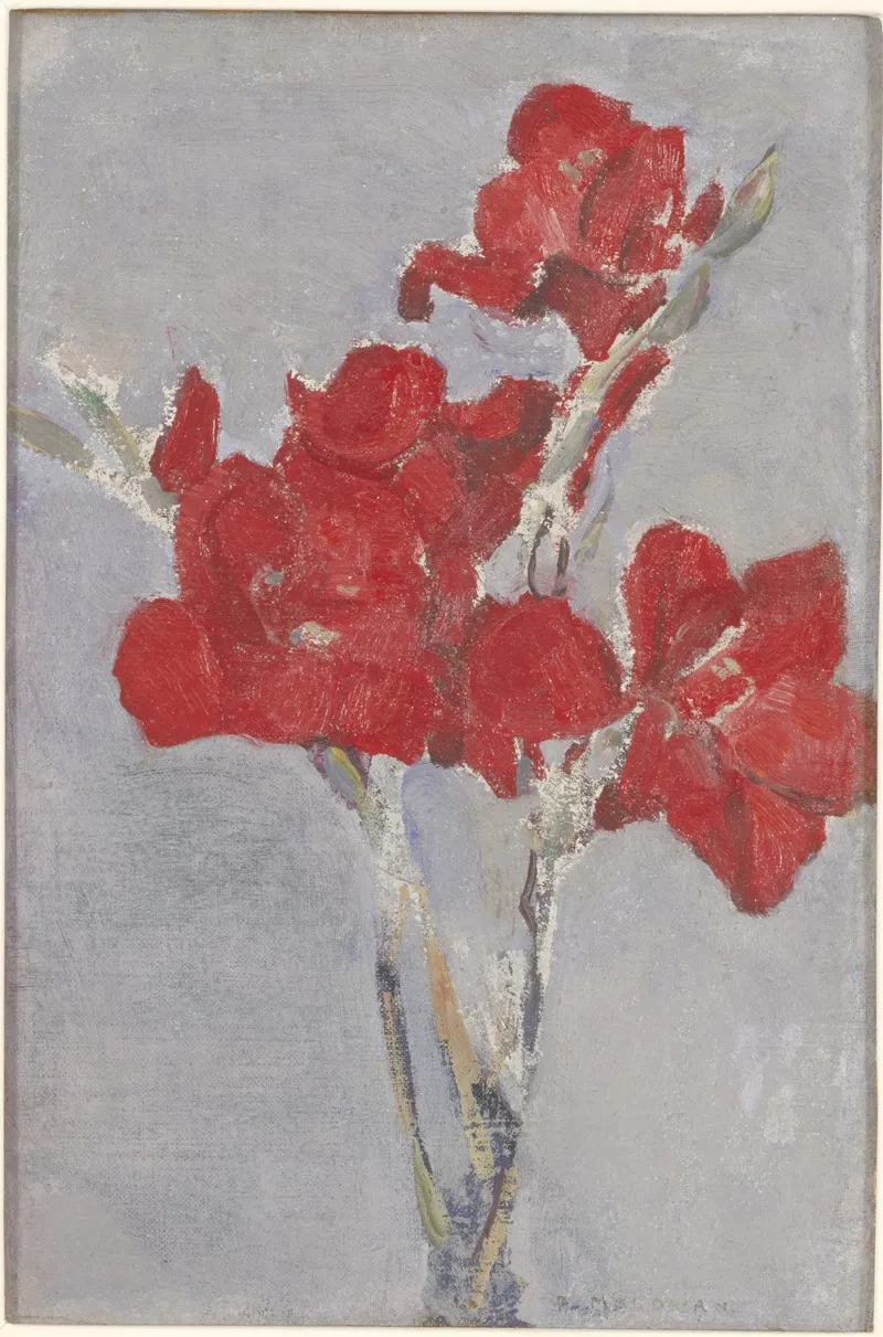 Red Gladioli Wall Art by Piet Mondrian - High-Resolution Digital Print