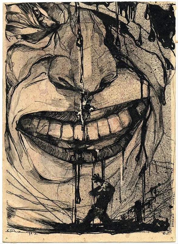 Red Laughter Wall Art by Kārlis Padegs - High-Resolution Digital Print
