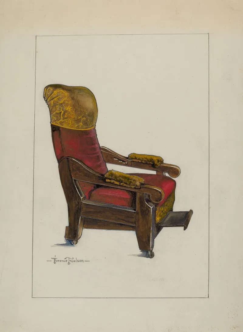 Red Plush Morris Chair