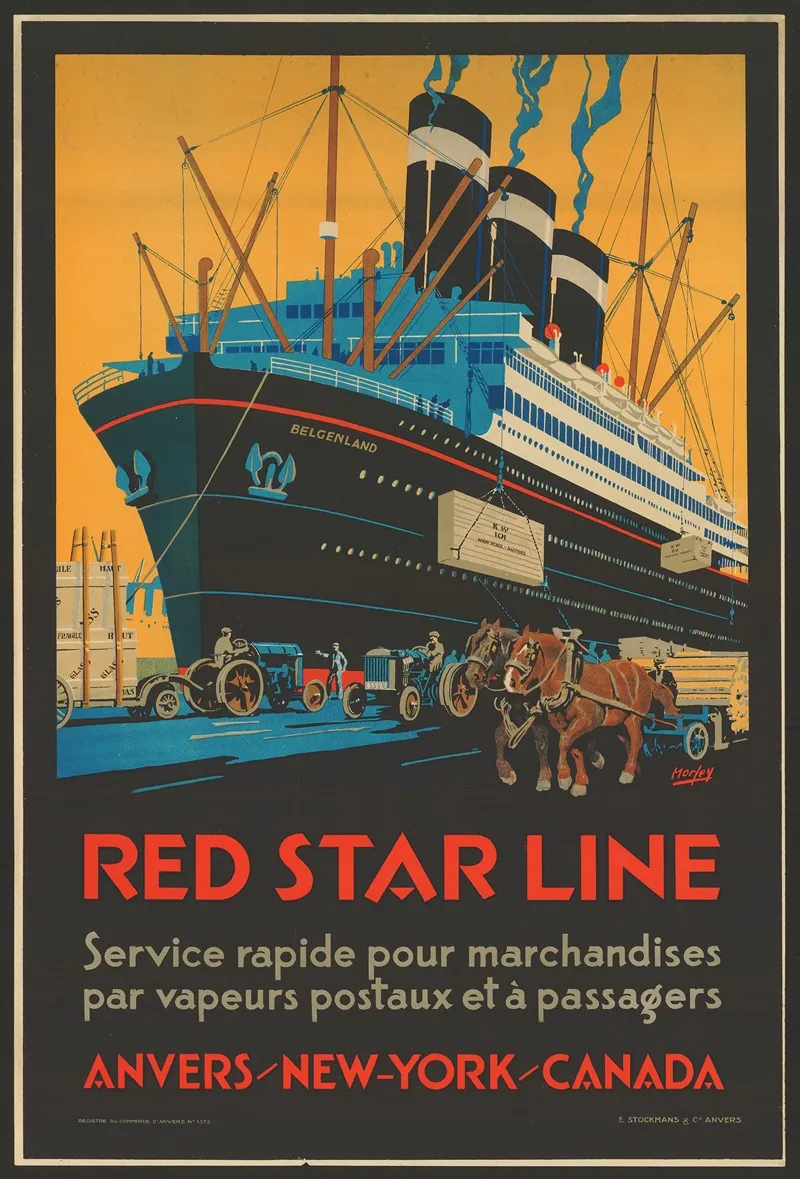 Red Star Line 3 Wall Art by Morley - High-Resolution Digital Print