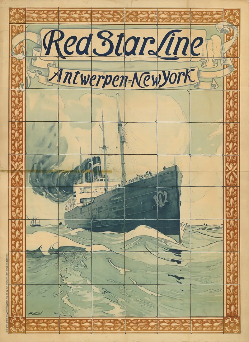 Red Star Line Antwerpen New York 2 Wall Art by Henri Cassiers - High-Resolution Digital Print