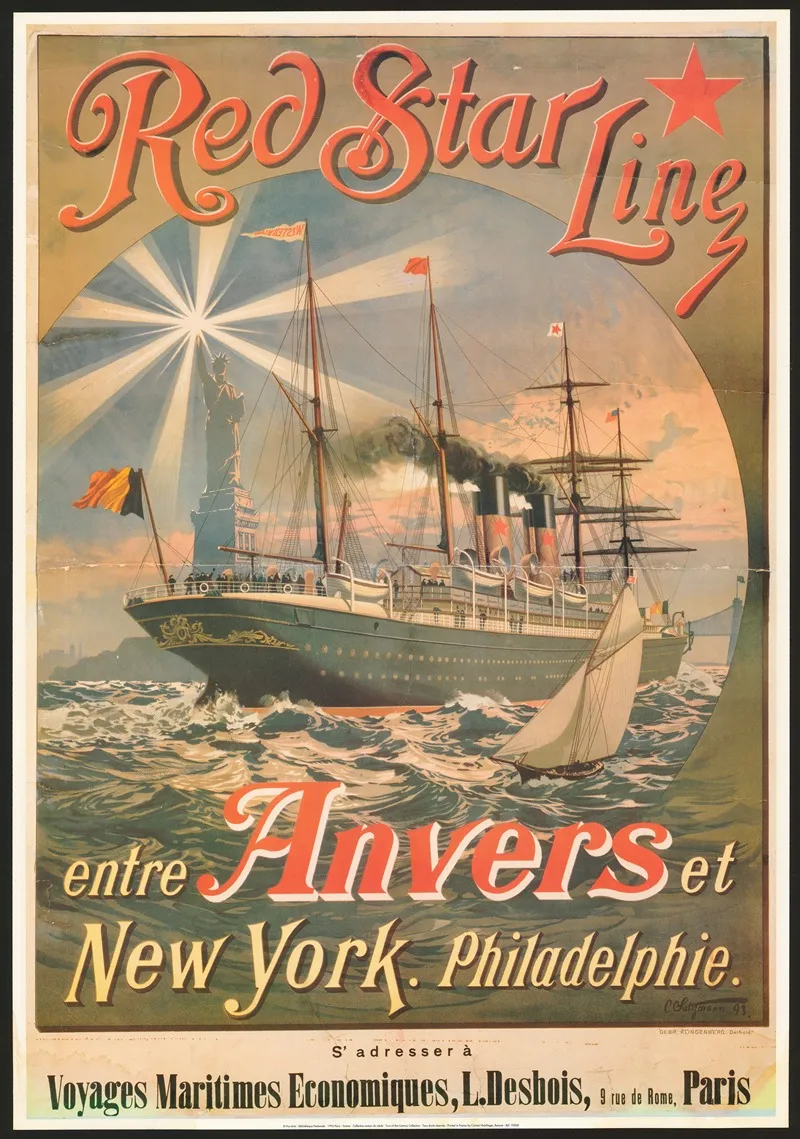 Red Star Line Entre Anvers Et New York Philadelphie