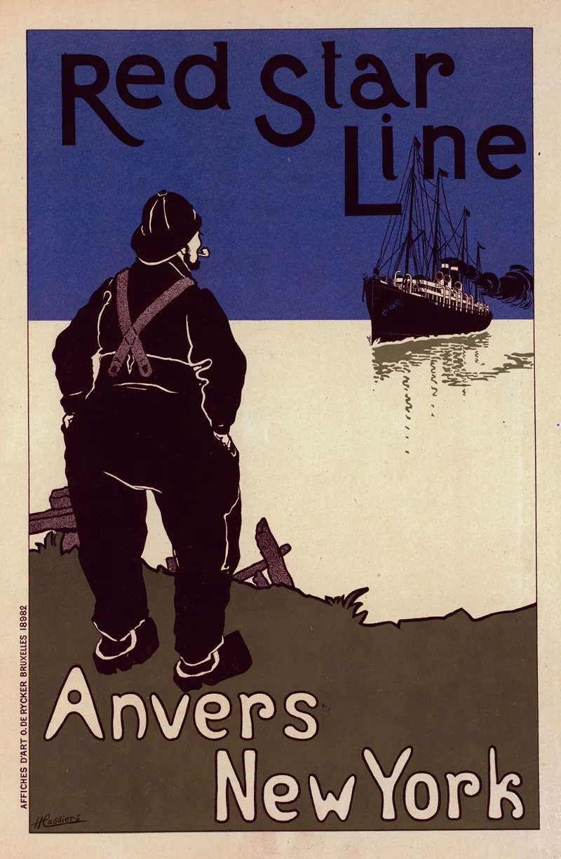Red Star Line Wall Art by Henri Cassiers - High-Resolution Digital Print