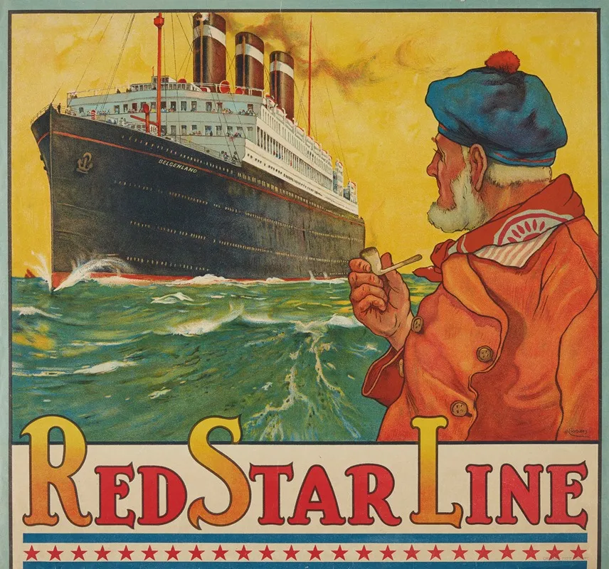 Red Star Linebelgenland Wall Art by Henri Cassiers - High-Resolution Digital Print