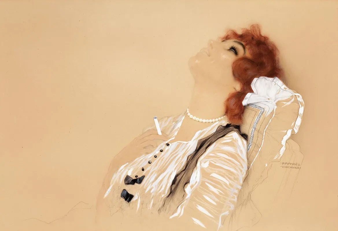 Redhead With A Cigarette Wall Art by Raphael Kirchner - High-Resolution Digital Print