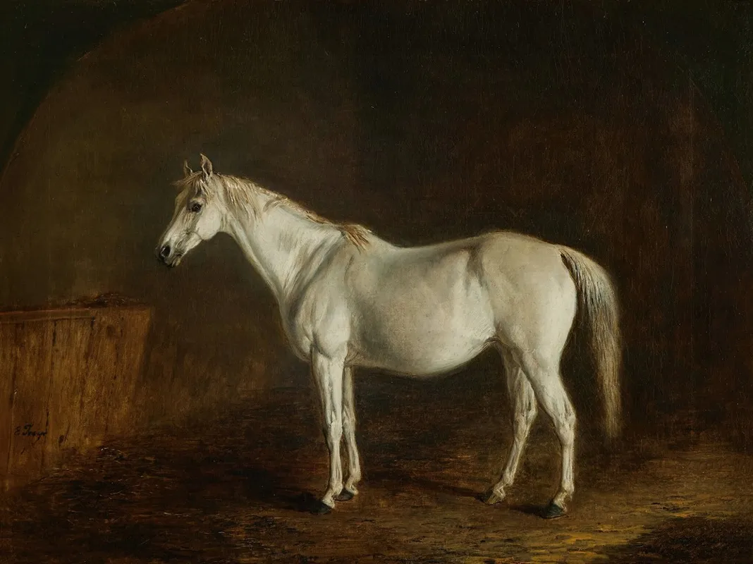 Reel With Gray Racehorse Wall Art by Edward Troye - High-Resolution Digital Print