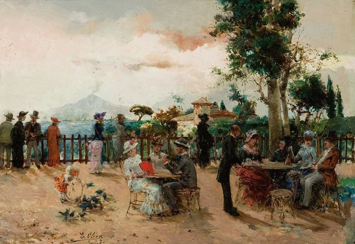 Refreshment On The Neapolitan Coast Wall Art by Eugenio Oliva Rodrigo - High-Resolution Digital Print