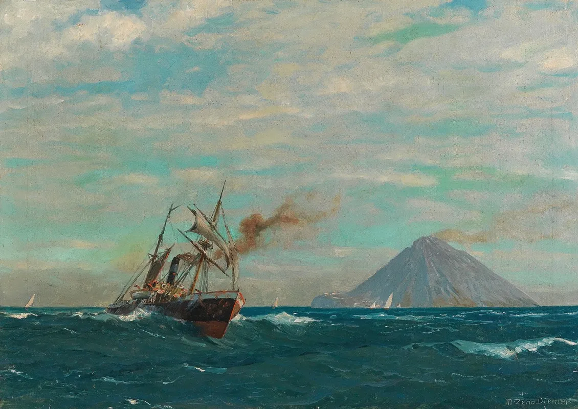 Regatta Off The Island Of Stromboli