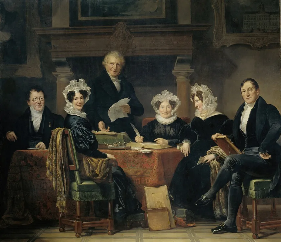 Regents And Regentesses Of The Lepers Asylum Amsterdam 1834 35 Wall Art by Jan Adam Kruseman - High-Resolution Digital Print