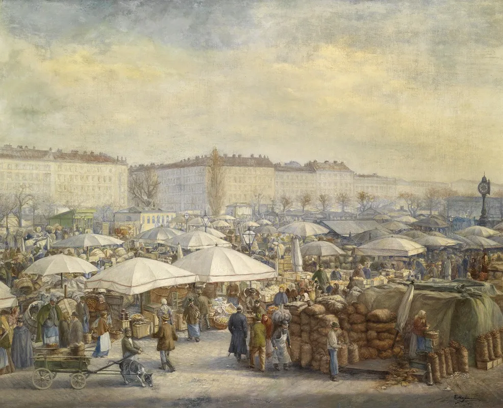Reges Treiben Am Naschmarkt Wall Art by Carl Massmann - High-Resolution Digital Print
