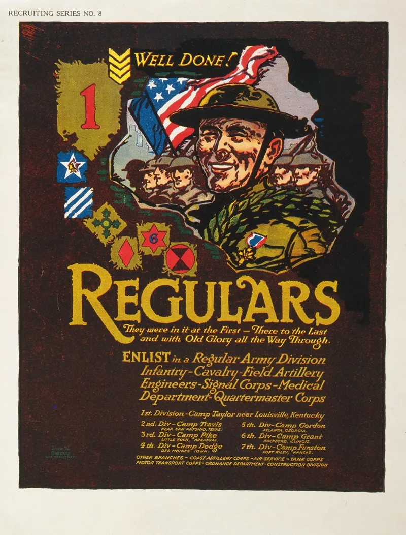 Regulars They Were In It At The First There To The Last And With Old Glory All The Way Through Wall Art by John W. Sheeres - High-Resolution Digital Print