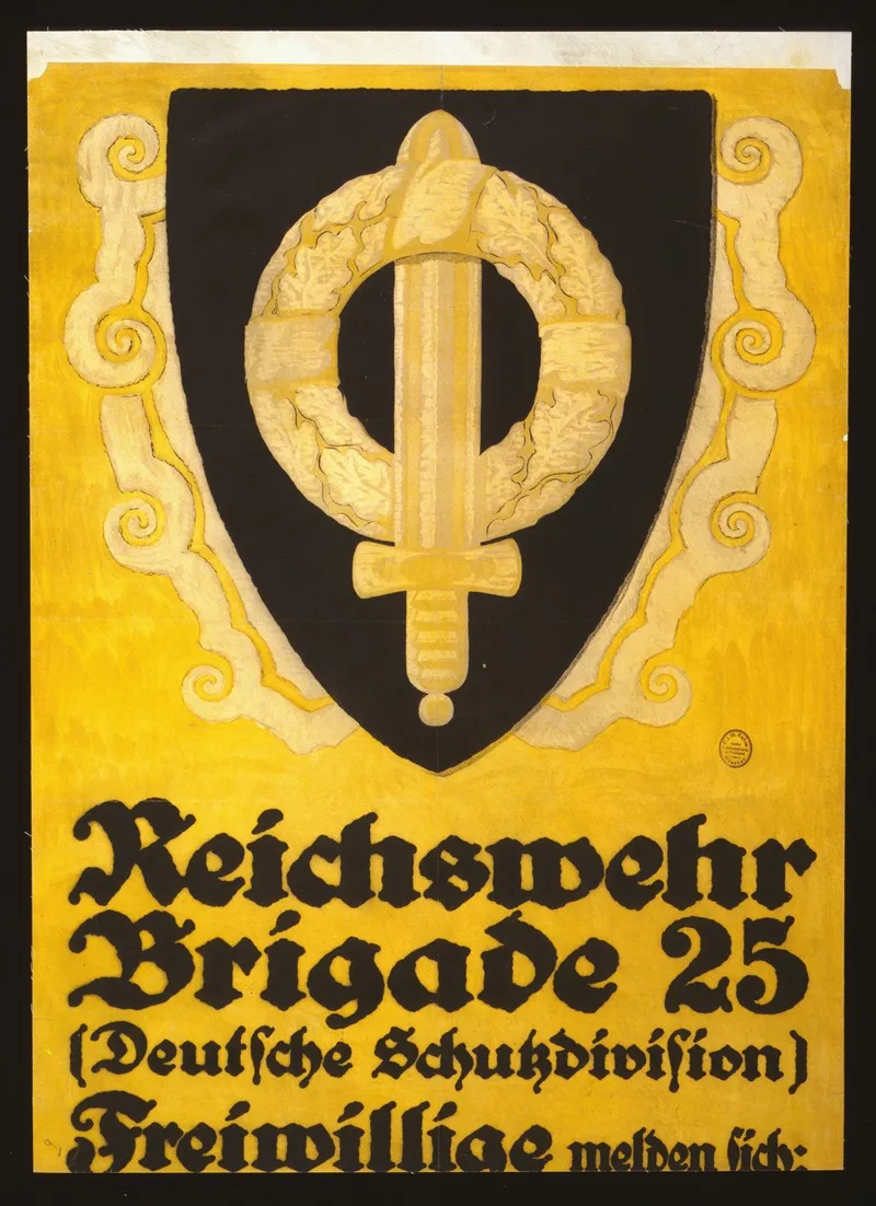 Reichswehr Brigade 25 Deutsche Schutzdivision Freiwillige Melden Sich Wall Art by Julius Gipkens - High-Resolution Digital Print