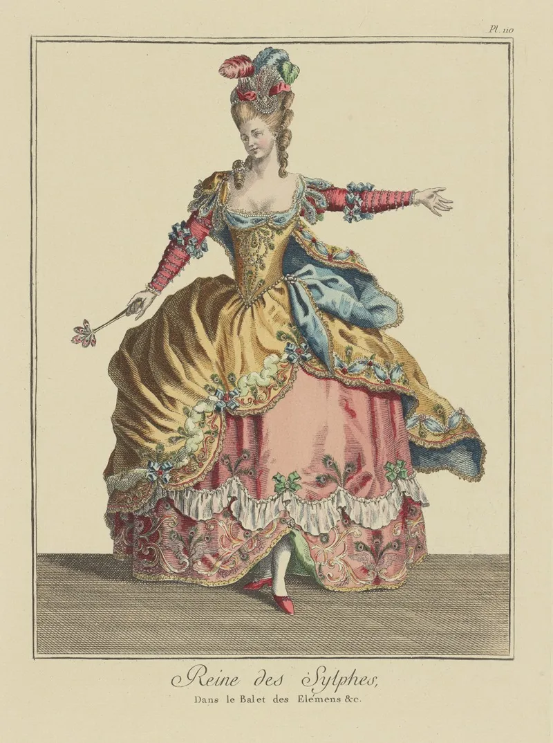Reine Des Sylphes Dans Le Balet Des Elemens C Wall Art by Jean Baptiste Martin - High-Resolution Digital Print