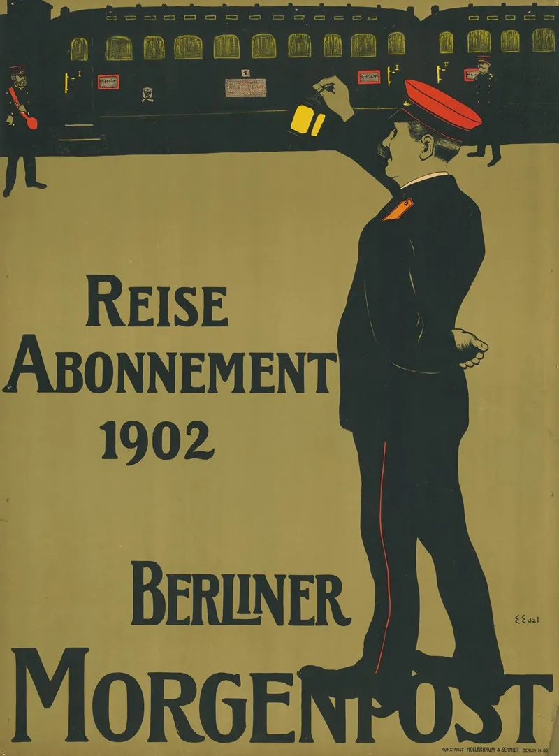 Reise Abonnement 1902 Berliner Morgenpost Wall Art by Edmund Edel - High-Resolution Digital Print