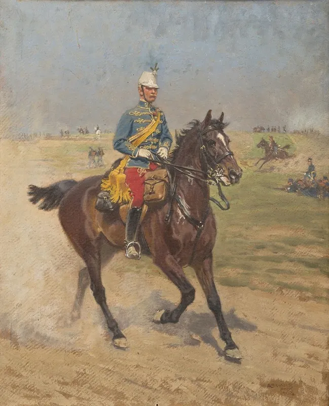 Reitender Soldat Wall Art by Alexander Pock - High-Resolution Digital Print