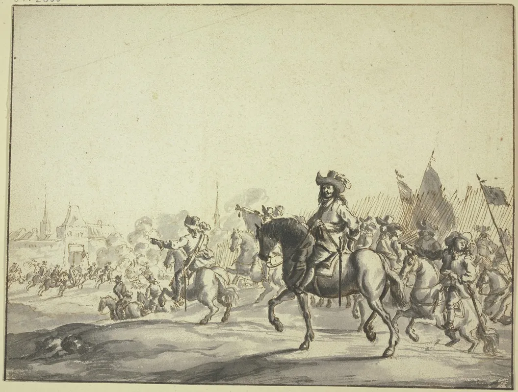 Reiterangriff Gegen Ein Stadttor Wall Art by Pieter Wouwerman - High-Resolution Digital Print