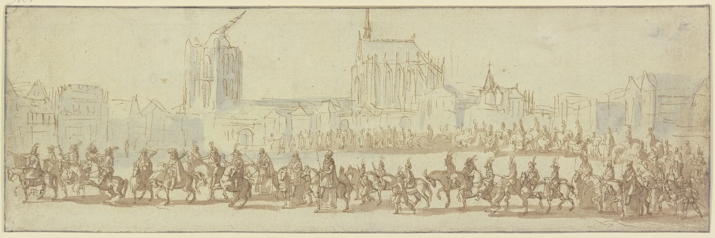 Reiterzug Auf Einem Platz Im Hintergrund Der Kolner Dom Wall Art by Augustin Braun - High-Resolution Digital Print
