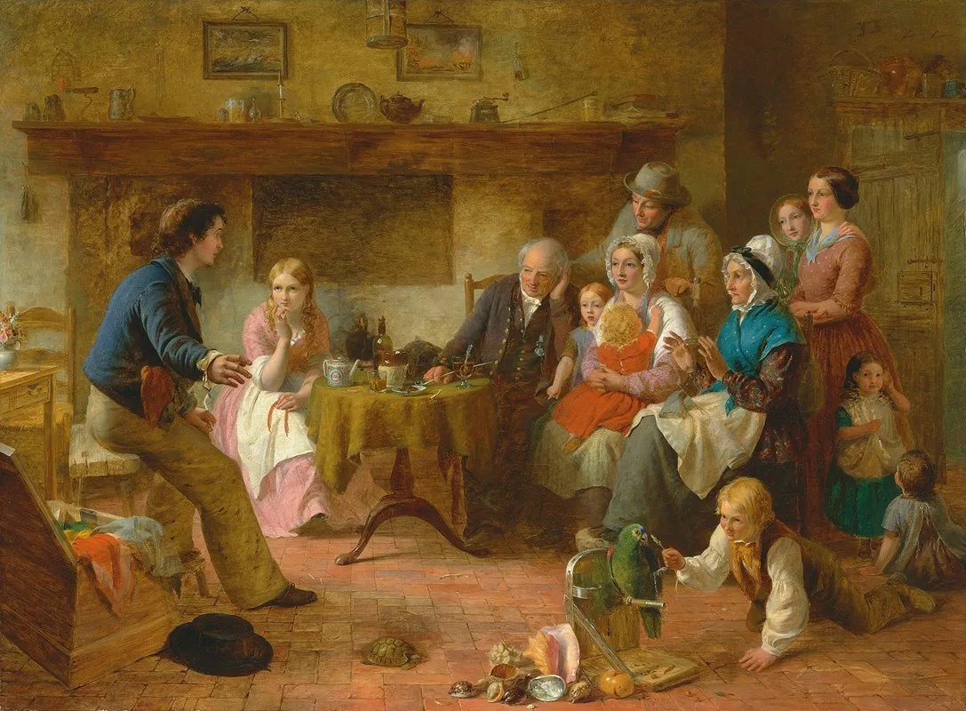 Relating The Perils Of A First Long Cruise Wall Art by Thomas Brooks - High-Resolution Digital Print