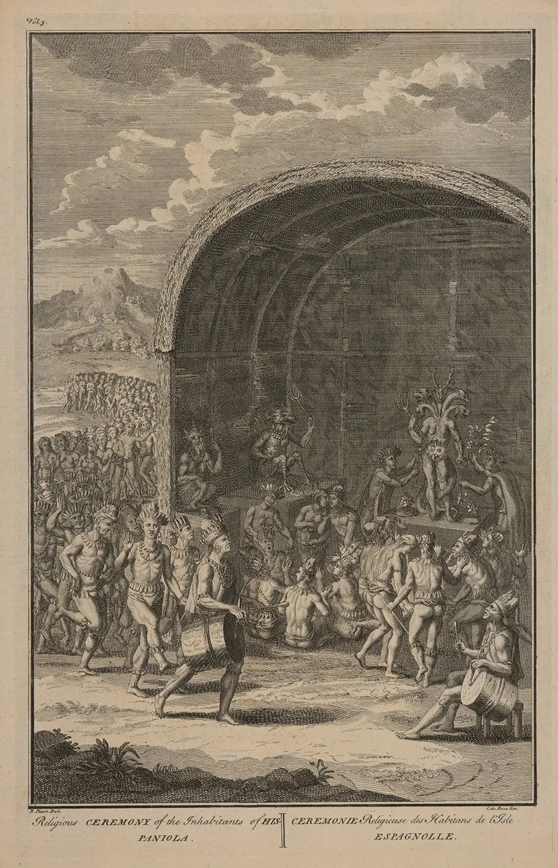 Religious Ceremony Of The Inhabitants Of Hispaniola Wall Art by Claude Dubosc - High-Resolution Digital Print
