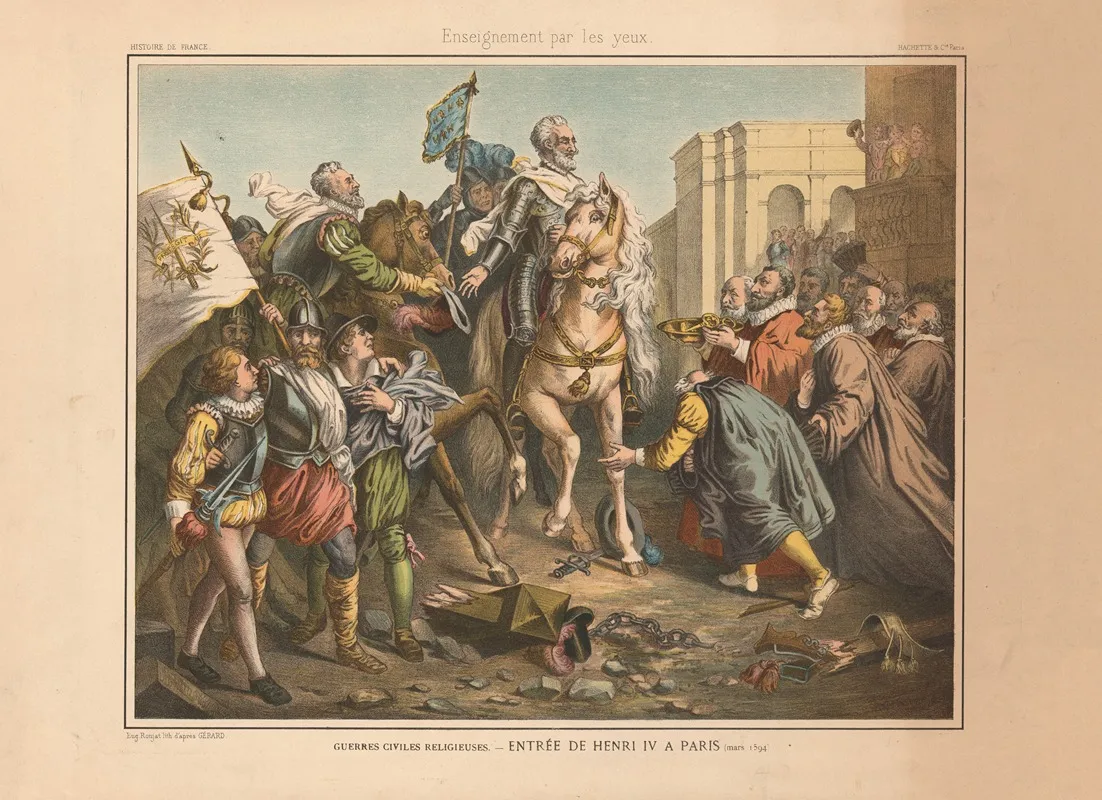 Religious Civil Wars Entry Of Henry Iv Into Paris March 1394 Wall Art by François Gérard - High-Resolution Digital Print