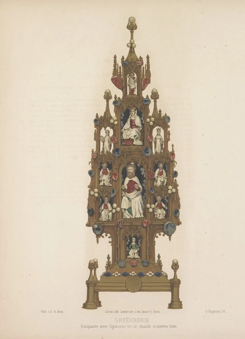 Reliquaire Avec Figurines En Or Emaille Et Pierres Fines Wall Art by Joseph Rose Lemercier - High-Resolution Digital Print