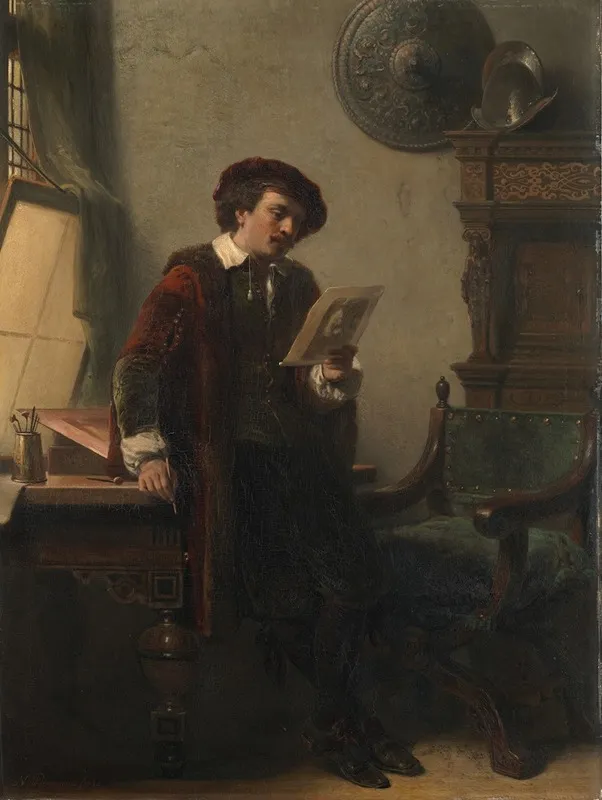Rembrandt In His Studio Wall Art by Nicolaas Pieneman - High-Resolution Digital Print