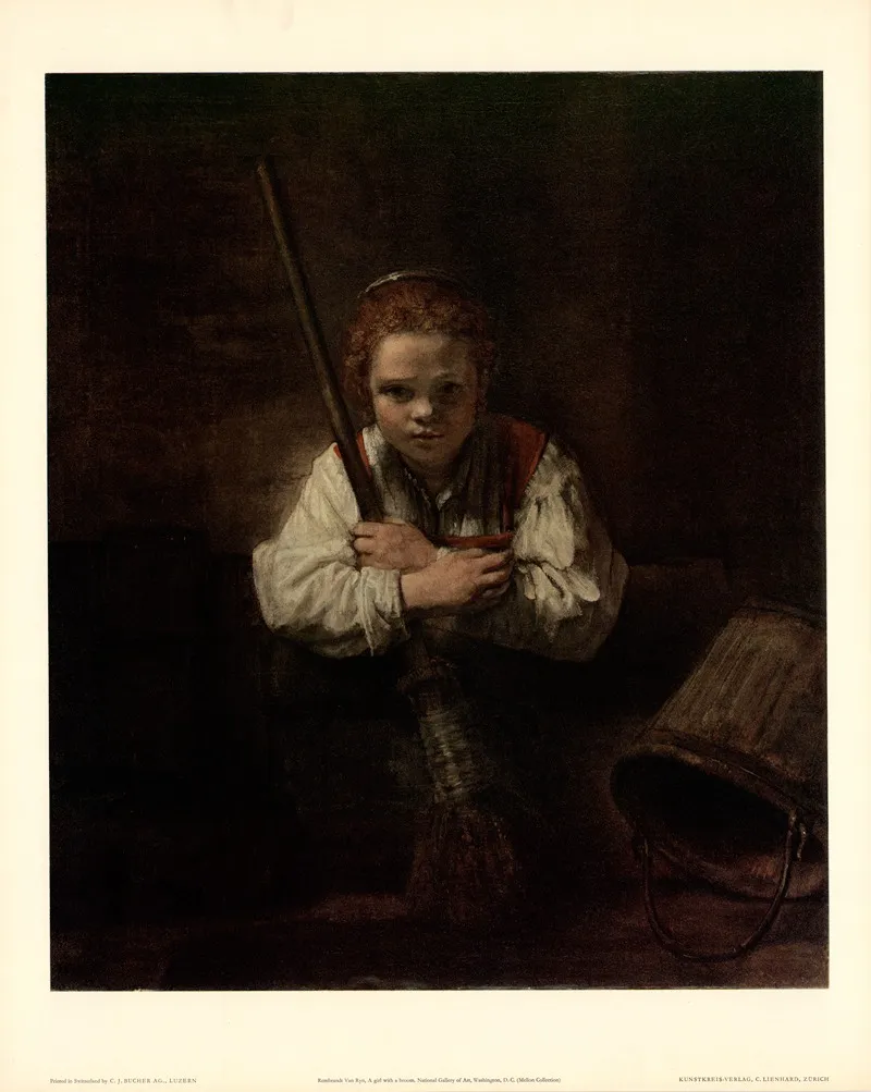 Rembrandt Van Rijn A Girl With A Broom