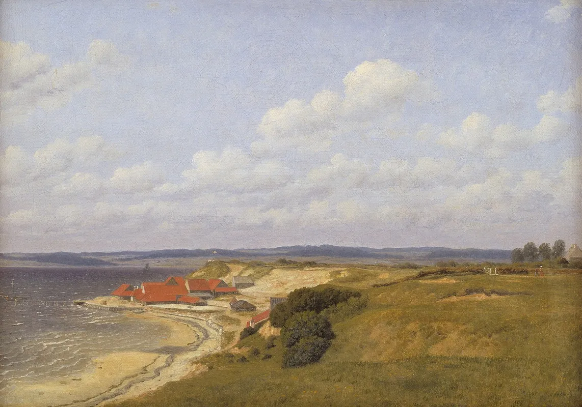 Renbjaerg Tileworks By Flensburg Fiord Wall Art by Christoffer Wilhelm Eckersberg - High-Resolution Digital Print