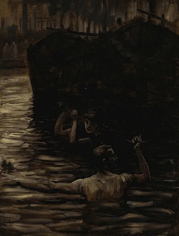 Renee And Reverchon Swimming In The Seine Wall Art by James Tissot - High-Resolution Digital Print