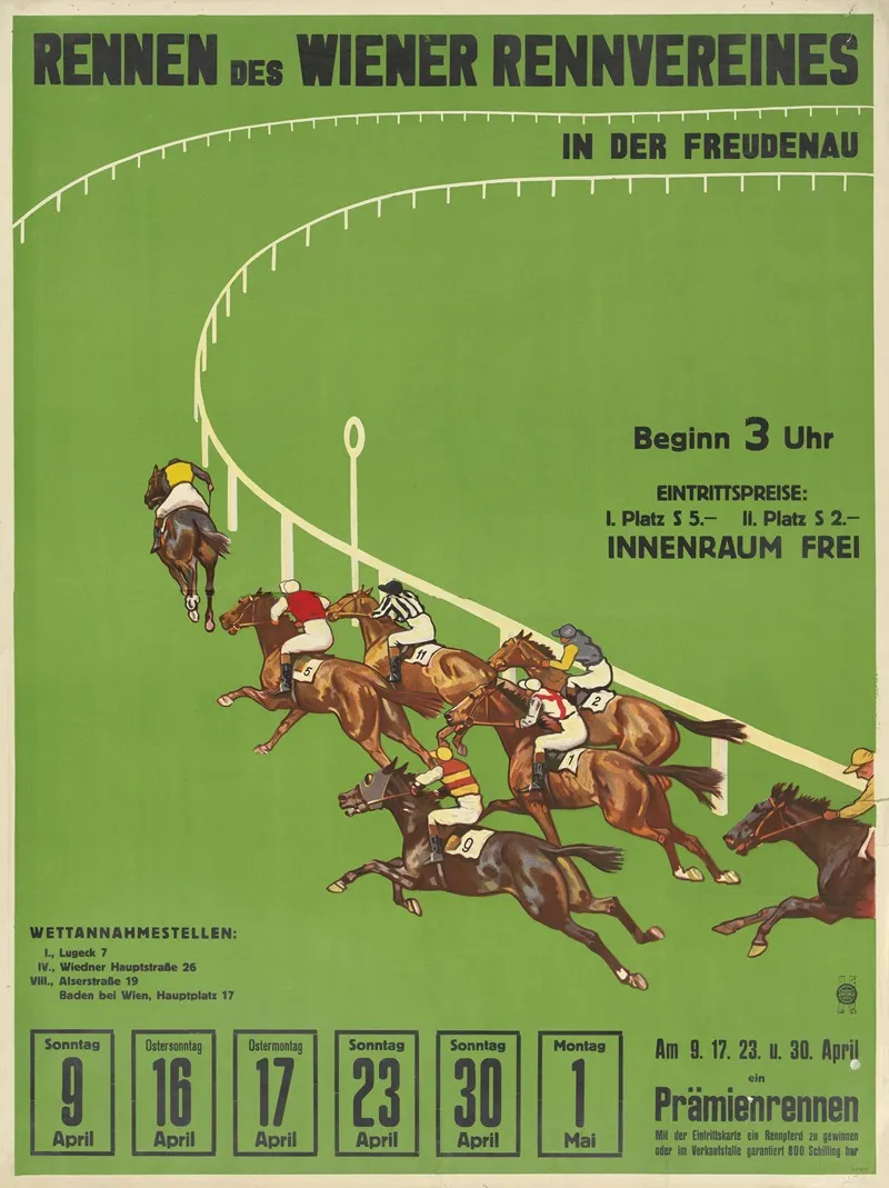 Rennen Des Wiener Rennvereines In Der Freudenau Wall Art by J. Weiner - High-Resolution Digital Print