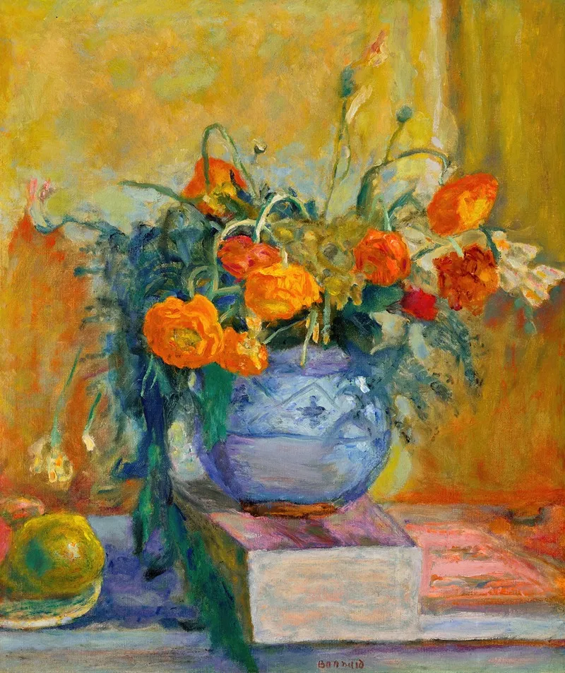 Renoncules Au Vase Bleu Wall Art by Pierre Bonnard - High-Resolution Digital Print