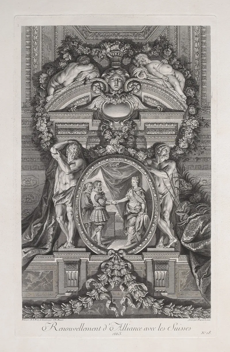 Renouvellement Dalliance Avec Les Suisses 1663 Wall Art by Nicolas Gabriel Dupuis - High-Resolution Digital Print