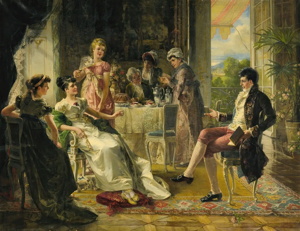 Repartee On A Summer Afternoon Wall Art by Carl Herpfer - High-Resolution Digital Print